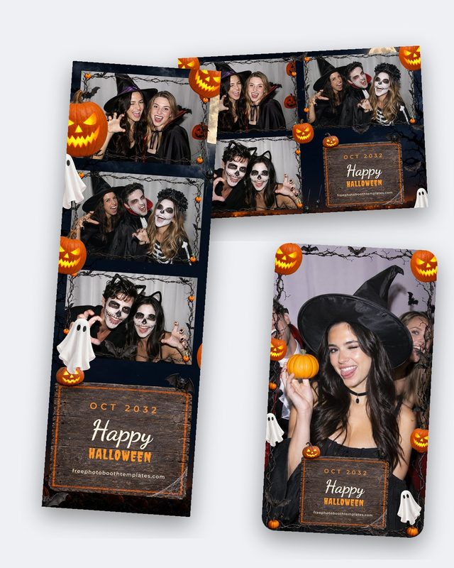 Haunted Pumpkin Patch free halloween photo booth template preview