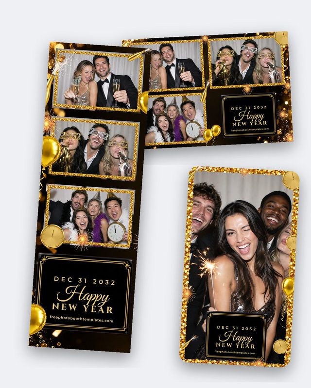 Midnight Gold Countdown free new year's eve photo booth template preview